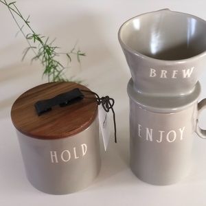 Rae Dunn Studio Collection Coffee Mug, Brew, Hold